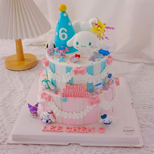 2 Tier - Cinnamoroll Blue Pink 6" + 8"